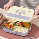 Ljojo 4/5 Grids Stainless Steel Divided Lunch Box Set with Cutlery