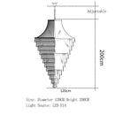 Large Long Crystal Chandelier Golden Stainless Steel Light for Hotel Lobby Staircase by Ljojo
