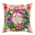Ljojo LED Light Luminous Pillowcase with Garland Santa Claus Snowman Pattern