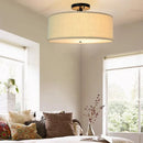 Japanese Wabi Sabi Ceiling Lamp Originality Linen Lampshade for Bedroom Balcony Hallway by Ljojo