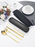 Ljojo 4-Piece Portable Travel Cutlery Set with Box