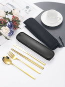 Ljojo 4-Piece Portable Travel Cutlery Set with Box