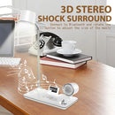Ljojo LED Desk Lamp Wireless Charger Stand Clock Speaker Night Light USB Port