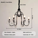 French Black Candle Chandelier For Living Room E14 Crystal Pendant Lights: Ljojo Romantic LED Hanging Lamp