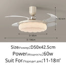 Modern Walnut Wood Grain LED Ceiling Fan Lamp for Living Dining Room by Ljojo