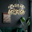 Ljojo Crystal Pendant Light Retro Style Stainless Steel Lamp Atmospheric Design