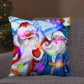 Ljojo LED Retro Santa Claus Christmas Light Decoration Throw Pillow Cover