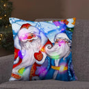 Ljojo LED Retro Santa Claus Christmas Light Decoration Throw Pillow Cover