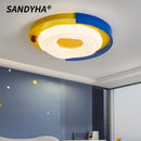 Ljojo Modern Kids LED Ceiling Light Colorful Hanging Lamp Fixture for Bedroom Children's Room