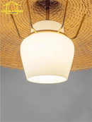Ljojo Medieval Rattan Weaving Straw Hat Pendant Light LED E27 Retro Designer Art Decorative Hanging Lamp