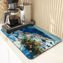 Ljojo Mediterranean Landscape Oil Painting Absorbent Mat