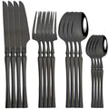 Ljojo 16-Piece Gold Stainless Steel Cutlery Dinnerware Set - Western Tableware Knife Fork Spoon