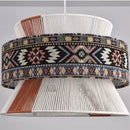 Bohemian Cotton Rope Woven Pendant Lights | Ethnic Printed Chandelier by Ljojo