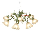 French Garden Green Ceiling Chandelier | Romantic Iron Art Pendant Lamp by Ljojo
