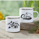 Enamel Mountain Mug with Handle by Ljojo. Best Camping Gift for Outdoor Lovers
