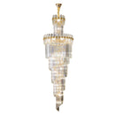 Ljojo Luxury Crystal Chandelier with Rotating Hollow Design for Duplex Villa Hall
