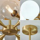 Ljojo LED Copper Glass Ball Ceiling Chandeliers for Modern Home Decor
