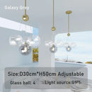 Ljojo Multi Color Glass Ball Pendant Light Modern Iron Ceiling Fixture