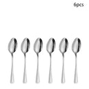 Ljojo 24-Piece Stainless Steel Silver Cutlery Set for Family, Hotel, and Restaurant