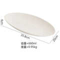 Ljojo Matte Striped Oval Ceramic Fish Plate for Molecular Cuisine Tableware