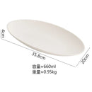 Ljojo Matte Striped Oval Ceramic Fish Plate for Molecular Cuisine Tableware