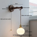 Ljojo LED Wall Mirror Lights with Switch - Modern Wooden Indoor Lamp