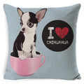 Dog Breed Cotton Linen Cushion Cover Set by Ljojo: Bull Terrier to Chihuahua & More