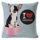 Dog Breed Cotton Linen Cushion Cover Set by Ljojo: Bull Terrier to Chihuahua & More