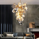 Gold LED Glass Hanging Chandelier - European High-end Ceiling Decor by Ljojo