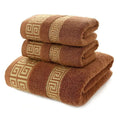 Ljojo 3-Piece Waffle Towel Set: 1 Bath, 2 Hand Towels - Cream