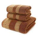 Ljojo 3-Piece Waffle Towel Set: 1 Bath, 2 Hand Towels - Cream