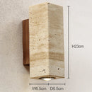 Travertine Sconce Light Hardwired With E27 Bulb for Bedroom Living Room by Ljojo