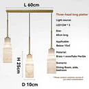 Ljojo Spanish Marble Pendant Light Triple-Head Brass Chandelier for Dining Table - Nordic LED Decor