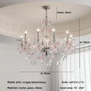French Romantic Crystal Chandelier Pink E14 Pendant Light for Living Room by Ljojo