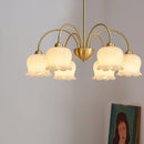 Chandelier Cream Resin Flower Bud LED Lamp - American Retro Rustic Copper - Ljojo