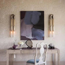 Ljojo Metal Wall Lamp in Old Gold Silver Black with G9 Bulb and White Acrylic