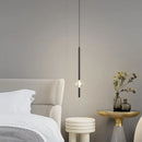 Ljojo Crystal Suspension Pendant Lights for Bedroom Dining Room - Vertical Hanging Lamp Lustre