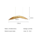 Nordic Wood Fish Bone Pendant Light for Living Room - Ljojo