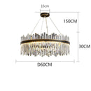 Ljojo Luxury Crystal Living Room Chandelier Modern Pendant Light Indoor Lighting