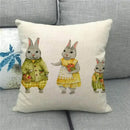 Easter Bunny Eggs Printed Pillow Covers 45x45cm - Ljojo Easter Decorations
