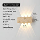 Ljojo LED Stone Wall Lamp: Outdoor Waterproof Sconces Fixture for Home Decoration