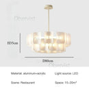 Large White Minimalist Chandelier Acrylic Hanging Lamp for Dining Room by Ljojo