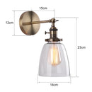 Ljojo Minimalist Glass Wall Lamps Antique Bronze Finish for Living Room Bedroom