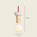 Ljojo Geometric Solid Wood LED Ceiling Chandelier Modern Nordic Minimalist Cream Dining Room Decor