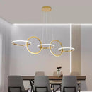 Modern Golden LED Circle Pendant Light Fixture for Dining Room by Ljojo