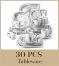 Ljojo 30/60-Piece White Porcelain Dinner Set Tableware for 6/12