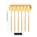Ljojo Matte Gold Tableware Cutlery Set Stainless Steel Flatware Kitchen Dinner