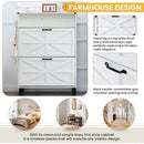 Ljojo™ Farmhouse Shoe Storage Cabinet with Drawers and Open Shelves for Entryway