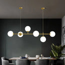 Ljojo Long Chandelier Glass Shades E27 Suspension Lighting for Dining Room Decor