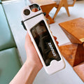 Ljojo 350ML Double Layer Square Plastic Water Bottle With Straw